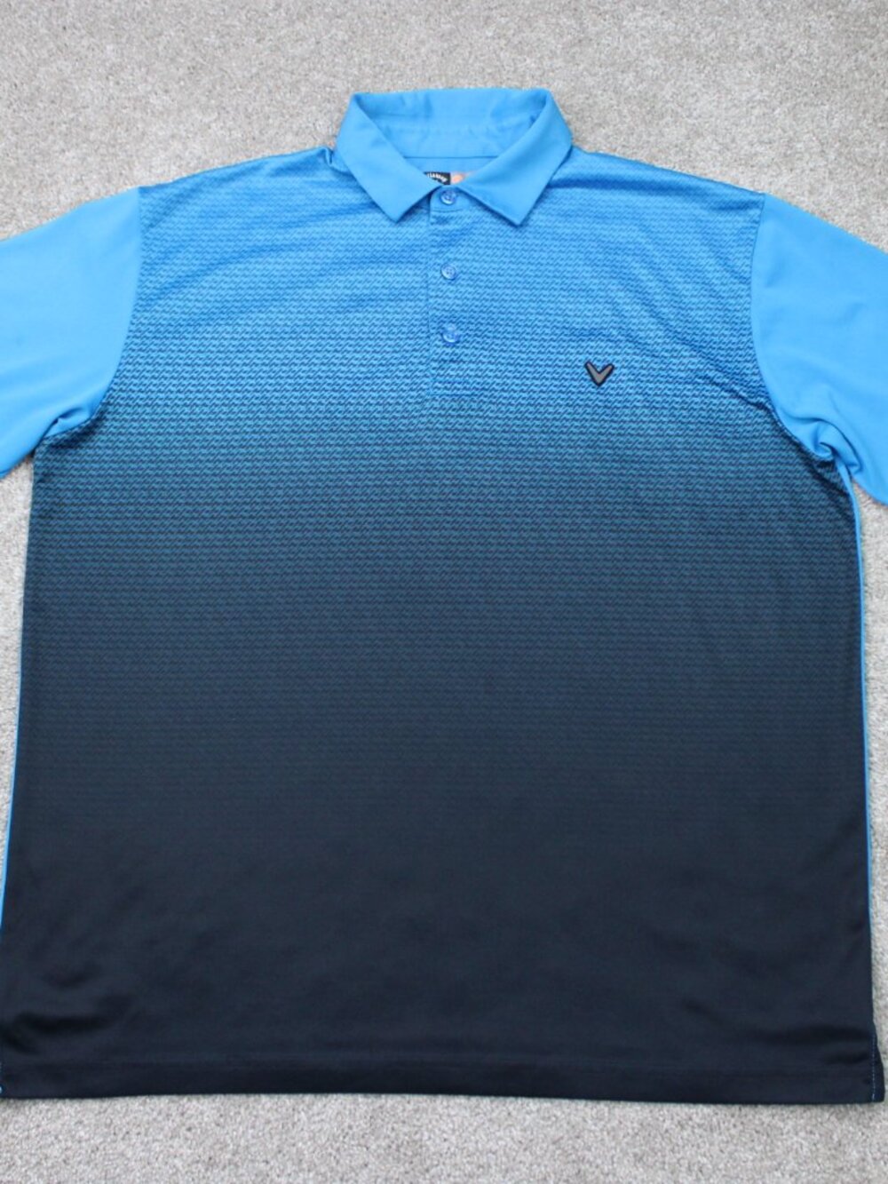 Callaway Polo Shirt Mens Large Blue Opti-Dri Golf Polyester Stretch Short Sleeve